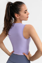Load image into Gallery viewer, Ribbed Crisscross Round Neck Cropped Sports Tank
