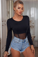 Load image into Gallery viewer, Spliced Mesh Long Sleeve Bodysuit
