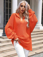 Load image into Gallery viewer, Johnny Collar Ribbed Tunic Sweater
