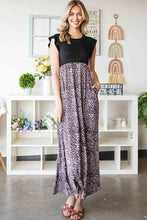 Load image into Gallery viewer, Leopard Print Round Neck Maxi Dress with Pockets
