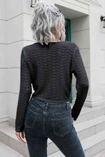 Load image into Gallery viewer, Drawstring V-Neck Long Sleeve Knit Top
