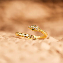 Load image into Gallery viewer, Snake Shape 18K Gold-Plated Bypass Ring
