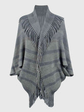 Load image into Gallery viewer, Fringe Detail Open Front Poncho
