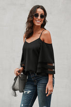 Load image into Gallery viewer, Cold-Shoulder Three-Quarter Flare Sleeve Blouse
