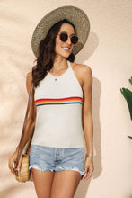 Load image into Gallery viewer, Rainbow Stripe Halter Neck Knit Tank
