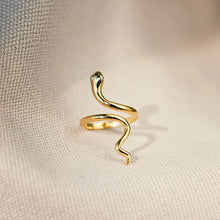 Load image into Gallery viewer, Snake Shape 18K Gold-Plated Bypass Ring
