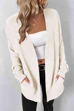 Load image into Gallery viewer, Cable-Knit Open Front Cardigan with Pockets
