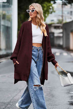 Load image into Gallery viewer, Open Front Dropped Shoulder Longline Cardigan
