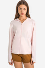 Load image into Gallery viewer, Zip Up Dropped Shoulder Hooded Sports Jacket
