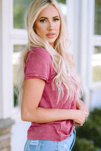 Load image into Gallery viewer, Heathered V-Neck Short Sleeve T-Shirt
