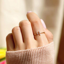 Load image into Gallery viewer, T Shape Inlaid Zircon 925 Sterling Silver Open Ring
