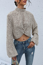 Load image into Gallery viewer, Leopard Print Mock Neck Crop Top
