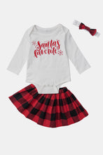 Load image into Gallery viewer, Girl Letter Top and Plaid Skirt
