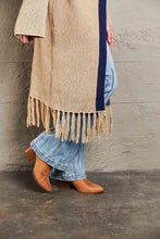 Load image into Gallery viewer, Double Take Geometric Fringe Hem Open Front Duster Cardigan
