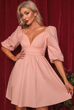 Load image into Gallery viewer, Sweetheart Neck Puff Sleeve A-Line Dress

