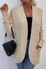 Load image into Gallery viewer, Open Front Rib-Knit Cardigan with Pockets
