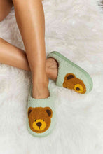 Load image into Gallery viewer, Melody Teddy Bear Print Plush Slide Slippers
