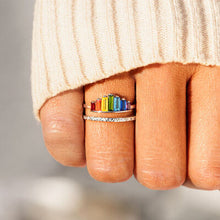 Load image into Gallery viewer, Zircon 925 Sterling Silver Double-Layered Ring
