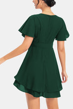 Load image into Gallery viewer, Surplice Neck Flutter Sleeve Dress
