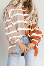 Load image into Gallery viewer, Striped Dropped Shoulder Round Neck Blouse
