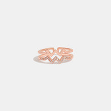 Load image into Gallery viewer, Wave Shape Inlaid Zircon Open Ring
