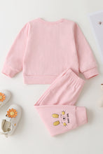 Load image into Gallery viewer, Girls Rabbit Pattern Sweatshirt and Pants Set
