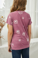 Load image into Gallery viewer, Girls Dandelion Print Round Neck Tee
