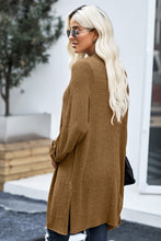 Load image into Gallery viewer, Side Slit Open Front Knit Longline Cardigan

