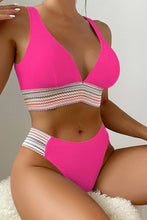 Load image into Gallery viewer, Contrast Textured High Cut Swim Set
