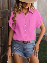 Load image into Gallery viewer, Textured Pocketed Button Up Shirt
