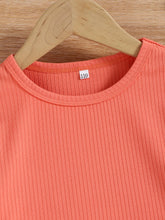 Load image into Gallery viewer, Girls Ribbed T-Shirt and Printed Shorts Set
