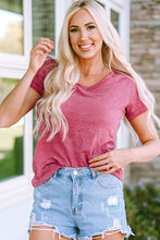 Load image into Gallery viewer, Heathered V-Neck Short Sleeve T-Shirt
