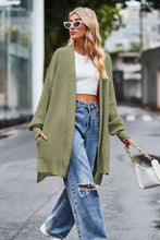 Load image into Gallery viewer, Open Front Dropped Shoulder Longline Cardigan
