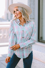 Load image into Gallery viewer, Plaid Button-Up Dropped Shoulder Shirt
