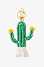 Load image into Gallery viewer, Bead Trim Cactus Keychain with Fringe
