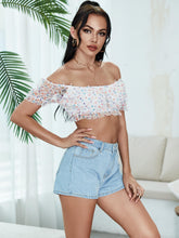 Load image into Gallery viewer, Printed Frill Trim Cropped Top
