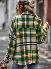 Load image into Gallery viewer, Plaid Button Front Brushed Shacket with Breast Pockets
