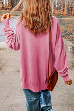 Load image into Gallery viewer, Plus Size Heart Sequin Round Neck Sweatshirt
