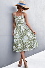 Load image into Gallery viewer, Floral Frill Trim Scoop Neck Spaghetti Strap Dress
