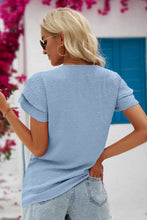 Load image into Gallery viewer, Swiss Dot Tie-Neck Flutter Sleeve Blouse
