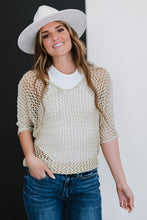 Load image into Gallery viewer, GeeGee Gracefully Golden Full Size Run Openwork Sweater
