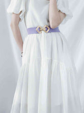 Load image into Gallery viewer, Geometric Buckle Elastic Wide Belt
