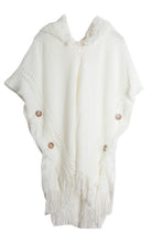 Load image into Gallery viewer, Fringe Hem Hooded Poncho
