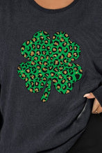 Load image into Gallery viewer, Plus Size Lucky Clover Dropped Shoulder Sweatshirt
