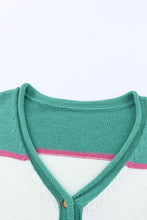 Load image into Gallery viewer, Color Block Buttoned V-Neck Sweater
