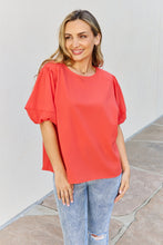 Load image into Gallery viewer, Petal Dew Sweet Innocence Full Size Puff Short Sleeve Top In Tomato
