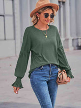 Load image into Gallery viewer, Round Neck Flounce Sleeve Blouse
