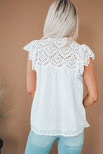 Load image into Gallery viewer, Eyelet Tassel Tie Flutter Sleeve Top
