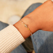 Load image into Gallery viewer, Lotus Shape 18K Gold-Plated Bead Bracelet
