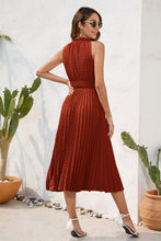 Load image into Gallery viewer, Swiss Dot Tie Neck Sleeveless Dress
